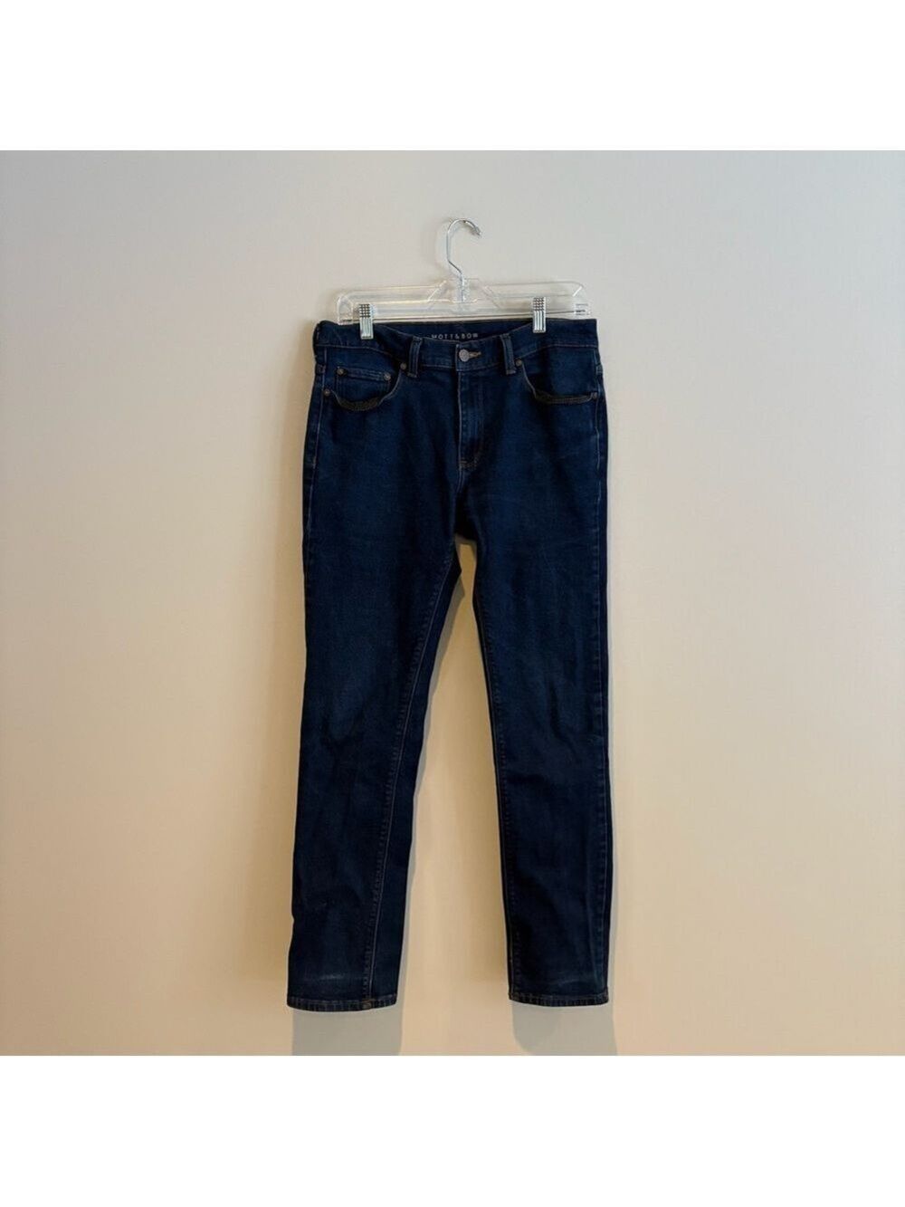 Mott & Bow Men's Slim Fit Dark Blue Denim Jeans